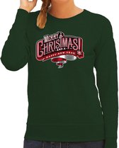 Merry Christmas Kerstsweater / kersttrui groen voor dames - Kerstkleding / Christmas outfit M