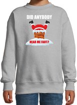 Fun Kerstsweater / Kerst trui  Did anybody hear my fart grijs voor kinderen - Kerstkleding / Christmas outfit 110/116