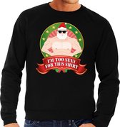 Foute kersttrui / sweater - zwart - blote Kerstman Im Too Sexy For This Shirt heren L