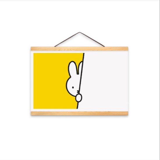 Poster A3 Nijntje kiekeboe geel inclusief postenhanger