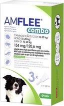 Amflee Spot On Combo Anti Vlooien en Teken Druppels Hond 10-20 kg 3 pipetten