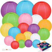 Bol.com Fissaly 20 Stuks Gekleurde Lampionnen Feest Versiering – Decoratie Slinger – Leuk voor Happy Birthday Verjaardag Kinderf... aanbieding