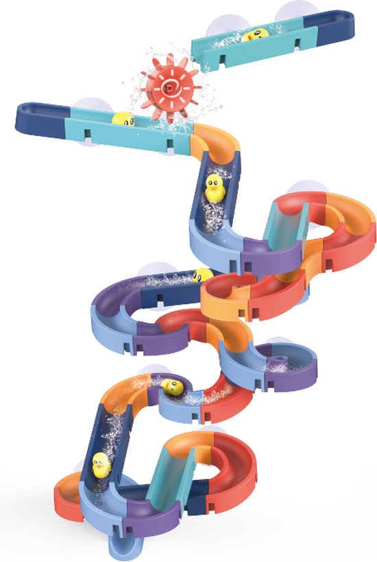 SlideWay Toys® Glijbaan - 66-delige speelset - Badspeeltjes & Badspeelgoed - Watertafel knikkerbaan & Waterbaan - Vanaf 3 jaar - Jongen en Meisje waterspeelgoed - Cadeau en kado tip kinderen van SlideWay Toys® — afbeelding 3