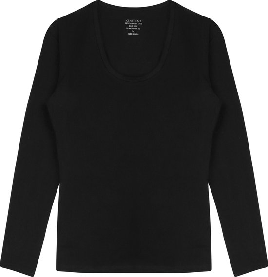 Claesen's® - Dames T-Shirt LS - Zwart - 95% Katoen - 5% Lycra