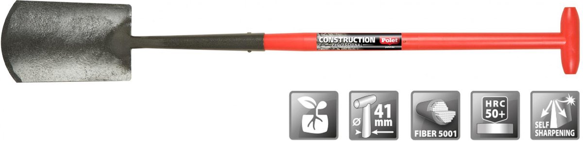 Polet Zwanenhalsspade glasfiber steel gepolijst - 75cm