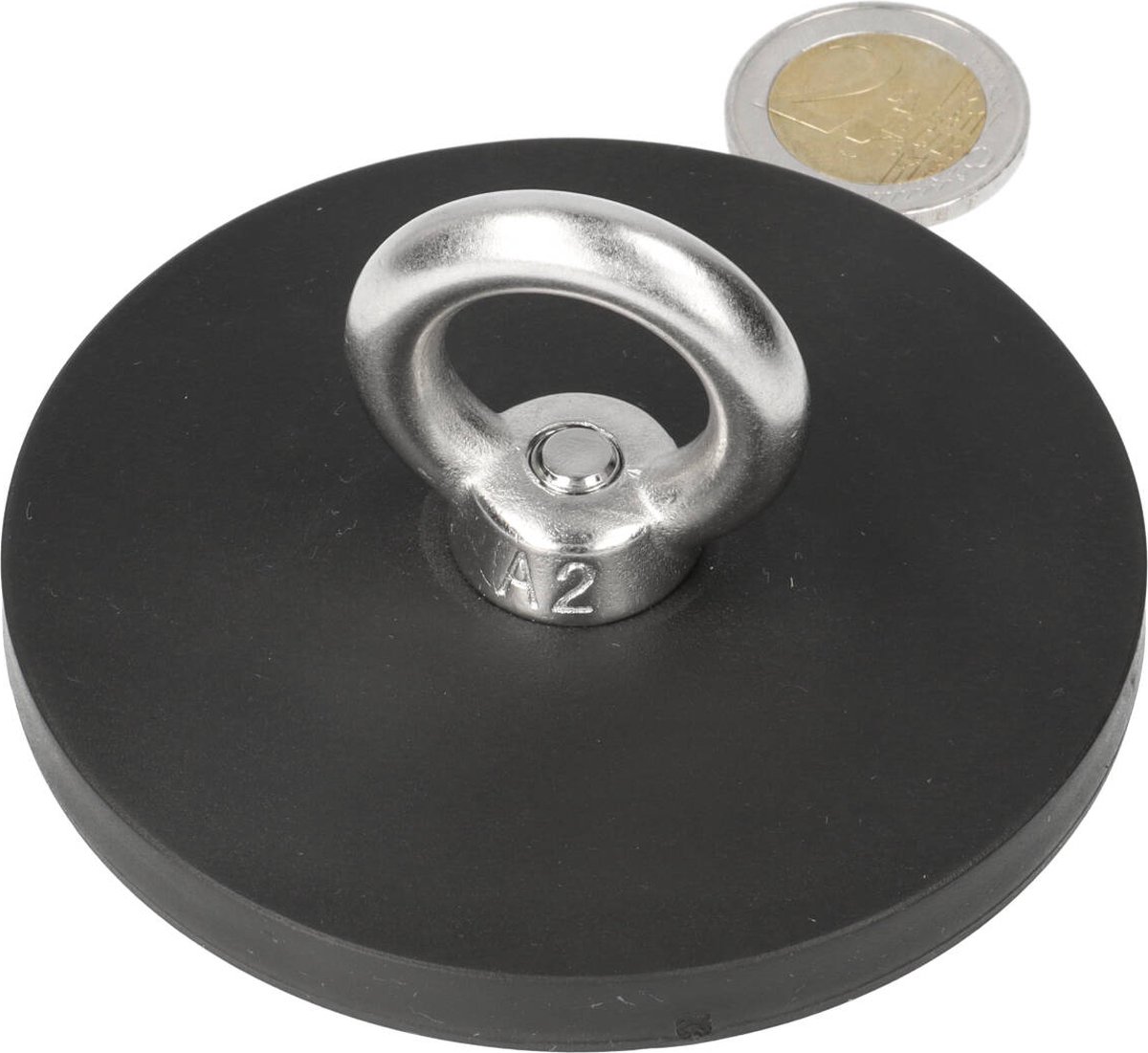 Oogbout RVS magneet met rubberen ommanteling 88mm
