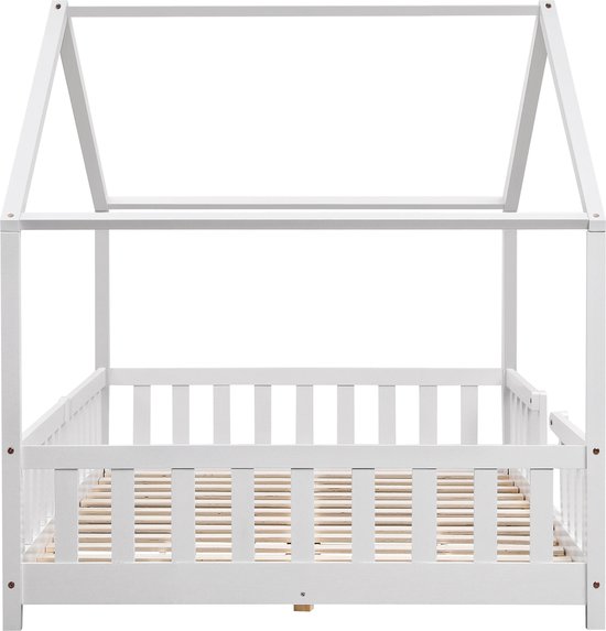 Lit enfant Treviolo avec protection antichute 120x200 cm blanc mat