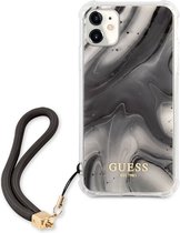 Guess Marble Shockproof Back Case met Polsbandje - Geschikt voor Apple iPhone 12 Mini (5.4") - Grijs