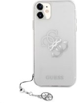Guess 4G Charms Silver Logo Back Cover - Geschikt voor Apple iPhone 11 (6.1") - Transparant