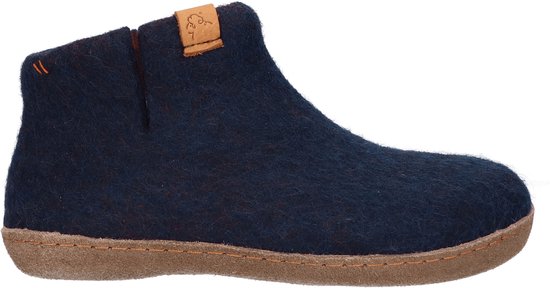 Tofvel Mula Wolvilt Sloffen Navy Blue | Blauw | Wolvilt | Maat 37 | TF100068