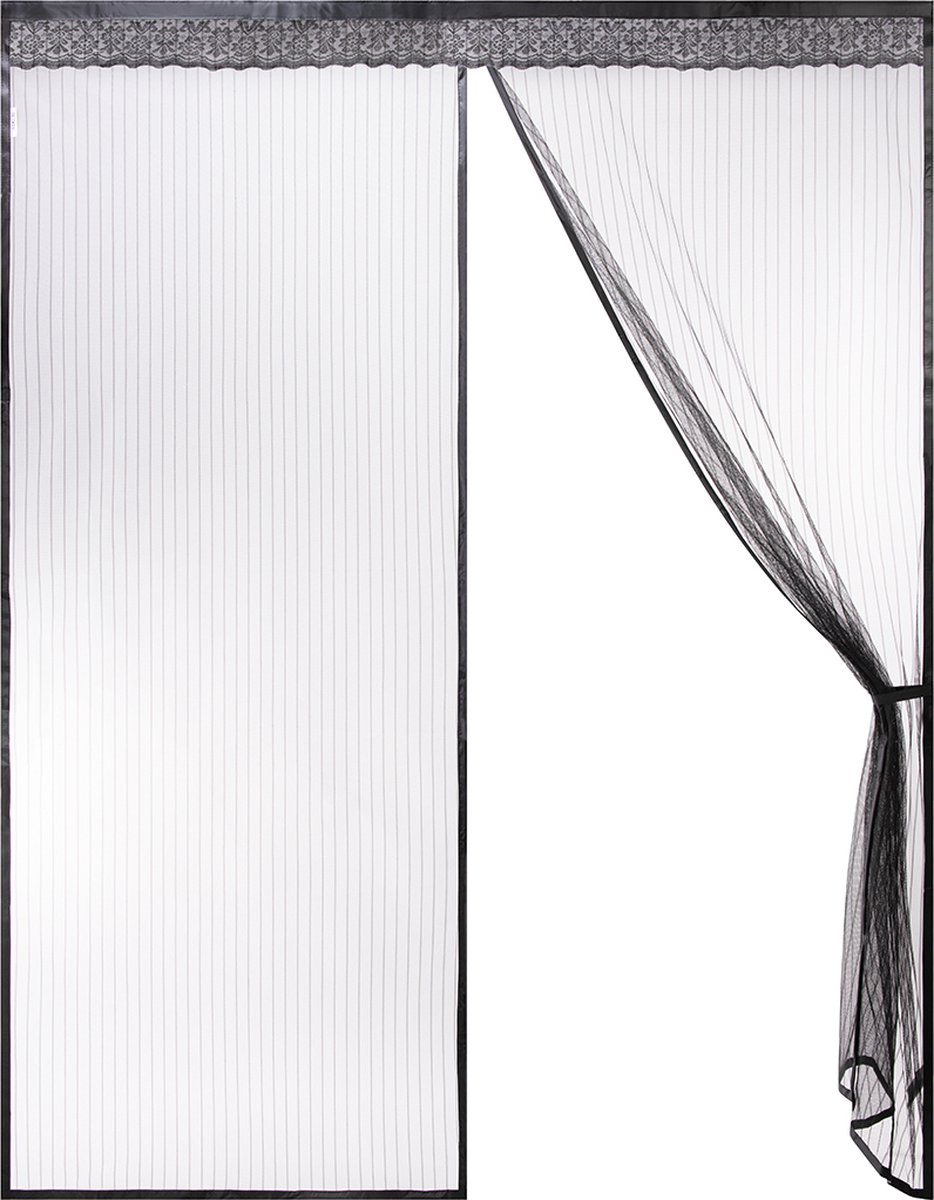 O’DADDY® Deurgordijn – Vliegengordijn - Magnetisch - Deurhor Deluxe 184 x 230 cm – Dubbel deur - Zwarte Hor – Horgordijnen - O'DADDY