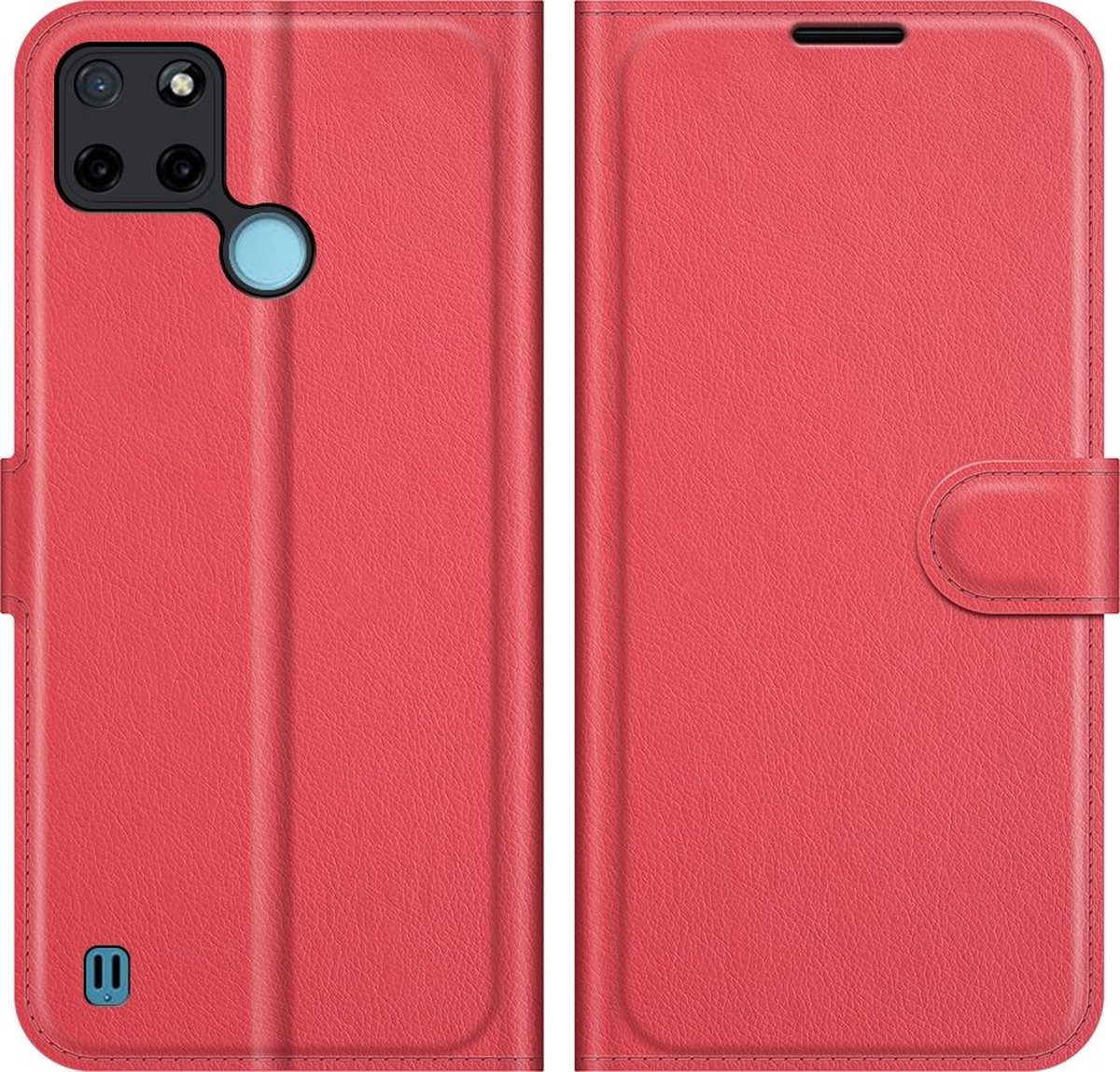 Mobigear Telefoonhoesje geschikt voor Realme C21Y Hoesje | Mobigear Classic Bookcase Portemonnee | Pasjeshouder voor 3 Pasjes | Telefoonhoesje voor Pinpas / OV Kaart / Rijbewijs - Rood