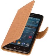 Snake Bookstyle Wallet Case Hoesje - Geschikt voor Samsung Galaxy Prime G530F Licht Roze