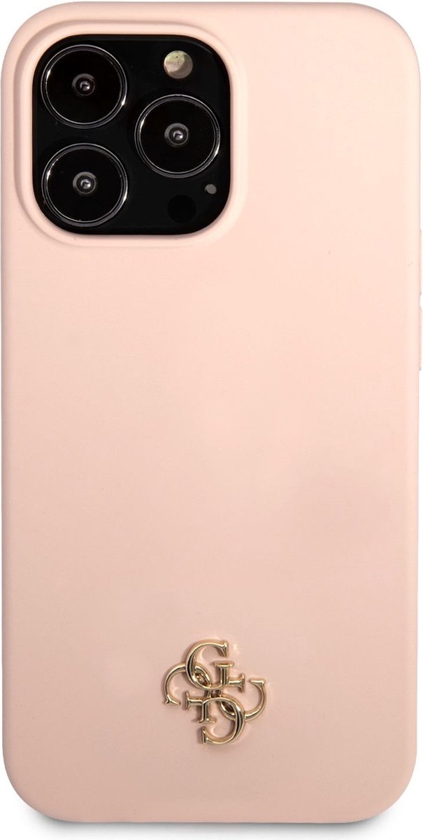 Guess Silicone 4G Logo Back Case - Geschikt voor Apple iPhone 13 Pro (6.1") - Roze