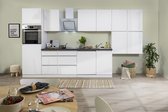 Goedkope keuken 300  cm - complete keuken met apparatuur Lorena  - Wit/Wit - soft close - keramische kookplaat - vaatwasser - afzuigkap - oven    - spoelbak