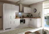 Hoekkeuken 310  cm - complete keuken met apparatuur Anton  - Wit/Wit - soft close - keramische kookplaat - vaatwasser - afzuigkap - oven    - spoelbak