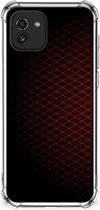 Smartphone hoesje Geschikt voor Samsung Galaxy A03 Smartphone Hoesje met foto met transparante rand Geruit Rood
