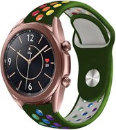 Strap-it Smartwatch bandje sport - geschikt voor Samsung Galaxy Watch 3 41mm / Galaxy Watch 1 42mm / Galaxy Watch Active & Active2 40mm & 44mm / Gear Sport - legergroen/kleurrijk