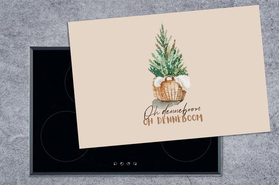 KitchenYeah® Inductie beschermer 81x52 cm - Oh denneboom oh denneboom - Kerst - Spreuken - Quotes - Kookplaataccessoires - Afdekplaat voor kookplaat - Inductiebeschermer - Inductiemat - Inductieplaat mat