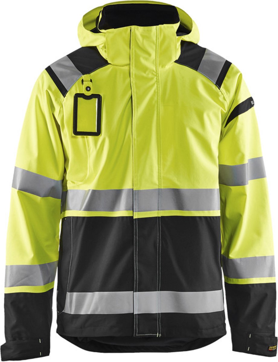 Blåkläder 4987-1987 Shell jack High Vis ongevoerd Geel/Zwart maat M