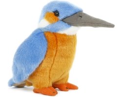 Semo Pluche ijsvogel knuffel - 15 cm - Vogel dieren knuffels/knuffeldieren - voor kinderen