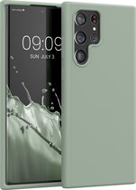 kwmobile telefoonhoesje geschikt voor Samsung Galaxy S22 Ultra - Hoesje met siliconen coating - Smartphone case in grijsgroen