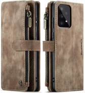 Hoesje geschikt voor Samsung Galaxy A53 5G - Wallet Book Case - met Rits en Magneetsluiting - met RFID bescherming - Bruin