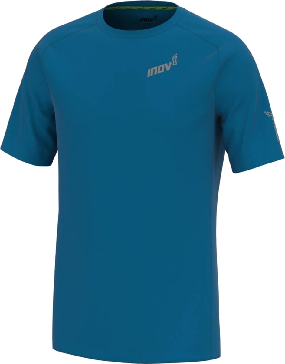 Inov-8 Base Short Sleeve Heren - Sportshirt - blauw - maat S