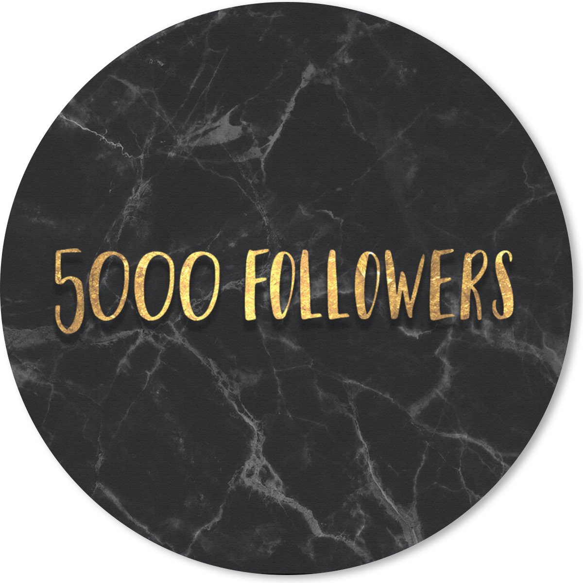 Muismat rond 30x30 cm - Mousepad Social Media - Instagram - Goud - Marmer print - Ronde muismatten