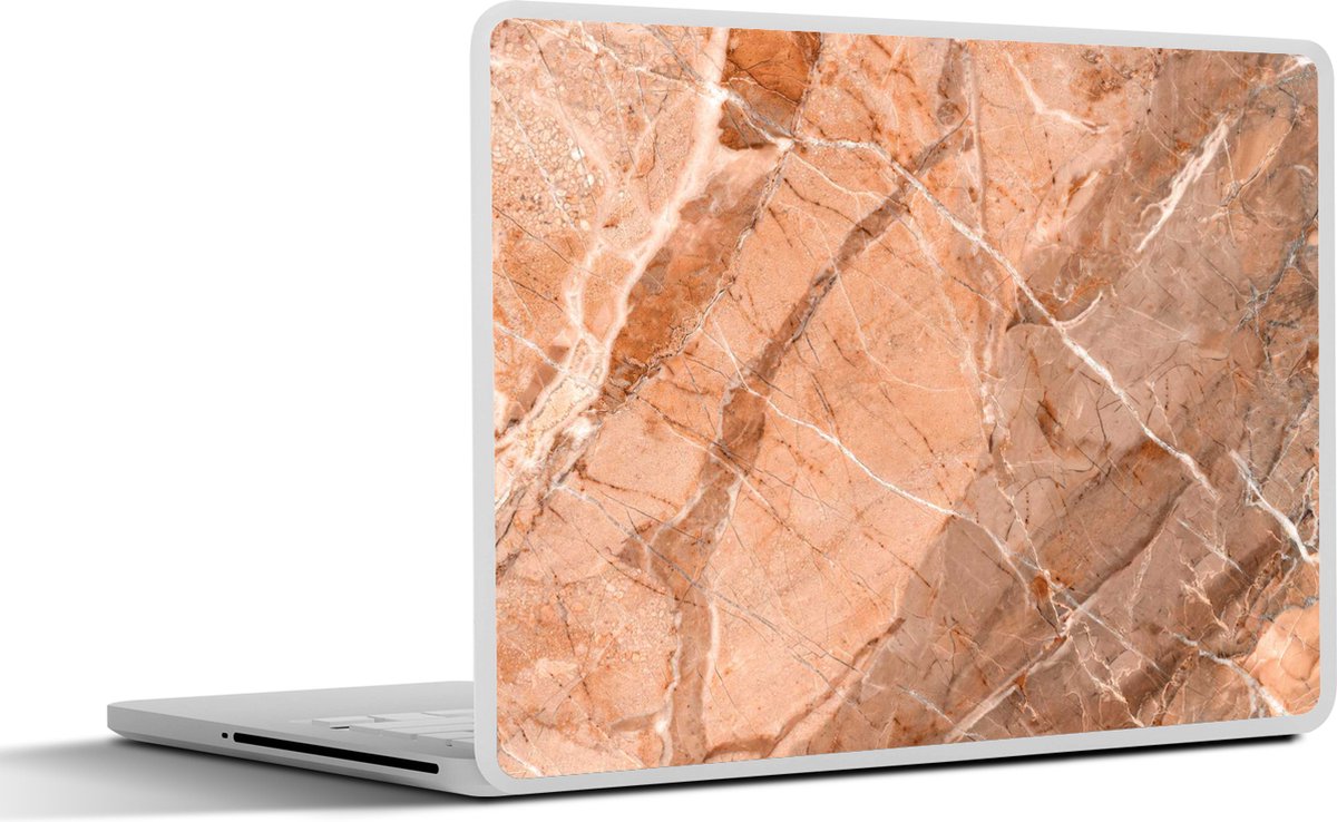 Laptop sticker - 13.3 inch - Oranje - Graniet print - Kristal - 31x22,5cm - Laptopstickers - Laptop skin - Cover