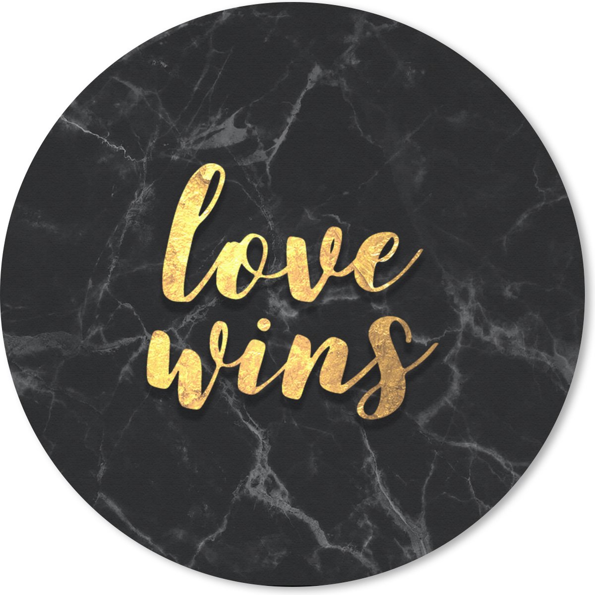 Muismat rond 30x30 cm - Mousepad Quote - Love - Marmer print - Goud - Ronde muismatten
