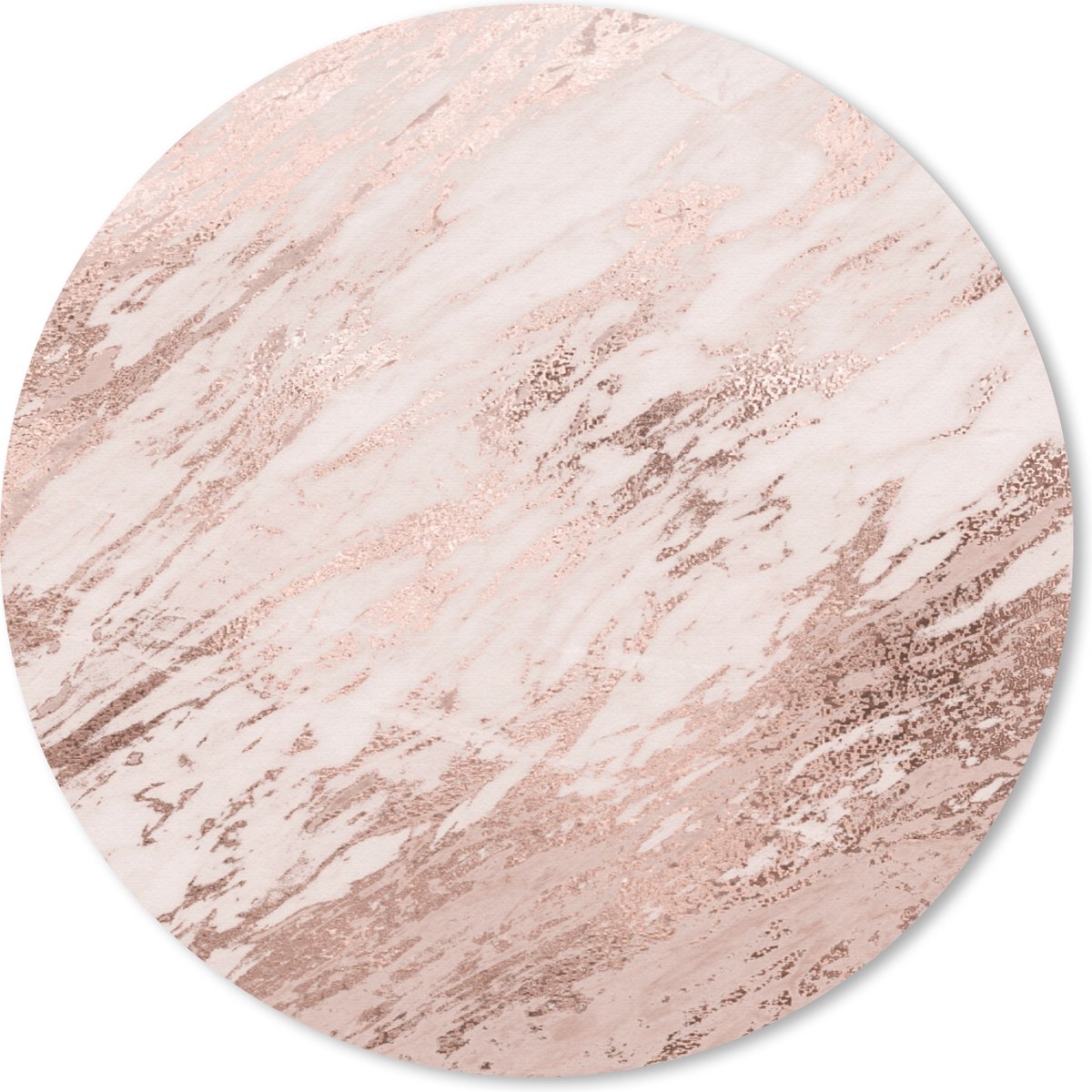 Muismat rond 40x40 cm - Mousepad Marmer - Roze - Rosé Goud - Ronde muismatten