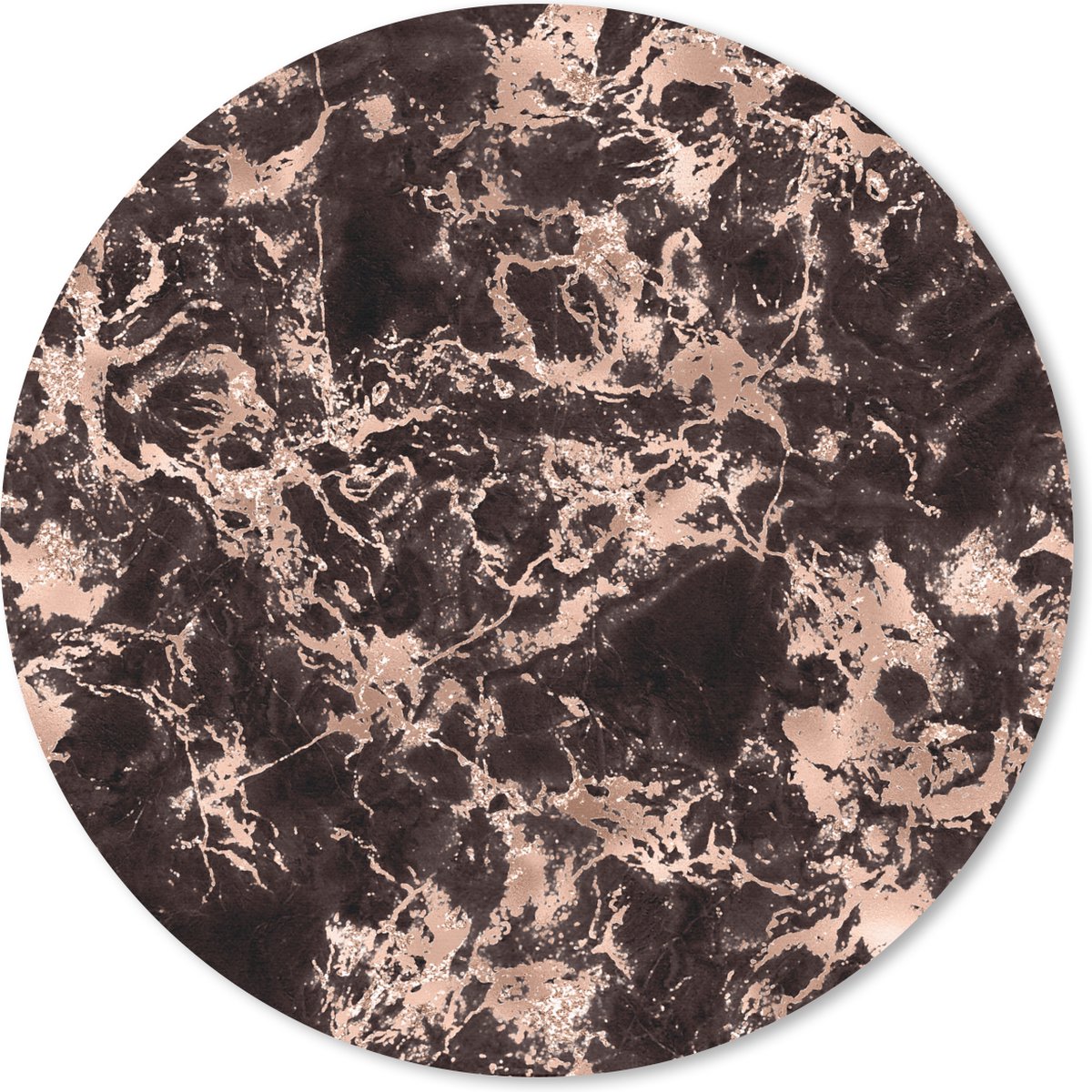 Muismat rond 20x20 cm - Mousepad Marmer - Luxe - Goud - Ronde muismatten