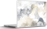 Laptop sticker - 14 inch - Marmer - Gouden - Geel - 32x5x23x5cm - Laptopstickers - Laptop skin - Cover