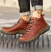 Werkschoenen - 42 - SB - Dames / Heren - AX Fashion - Lederen Veiligheidsschoenen - Schoenen voor werk - Werkende laarzen - Beschermende schoenen - Anti ippact - Onmenkijable Sole - Anti slip - Beschermende neus - Beschermende zool