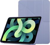 Housse Apple iPad Air 5 (2022) - Mobigear - Série Origami - Bookcase en similicuir - Violet - Housse adaptée pour Apple iPad Air 5 (2022)