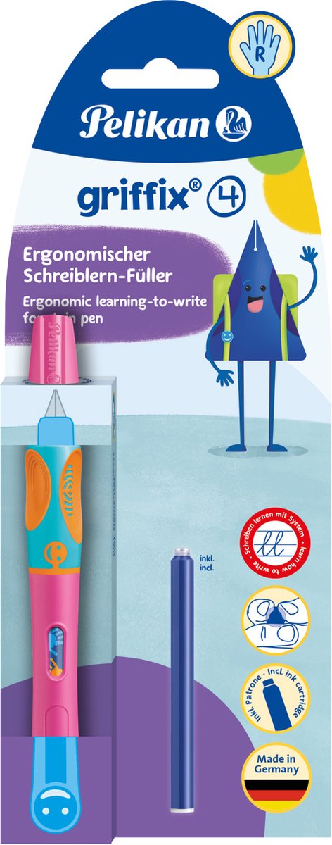 Pelikan inktpen Griffix - Rechtshandig - Roze
