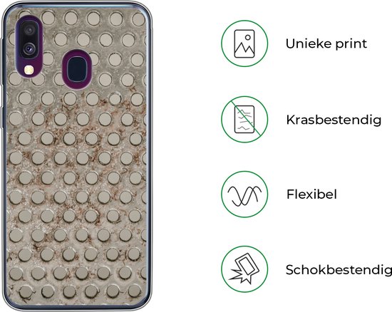 Coque Samsung Galaxy A40 - Rouille - Clous - Fer - Coque de téléphone en Siliconen
