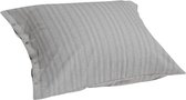 Yumeko kussensloop velvet flanel grijs/wit stripe 60x70 - Biologisch & ecologisch - 1 stuk