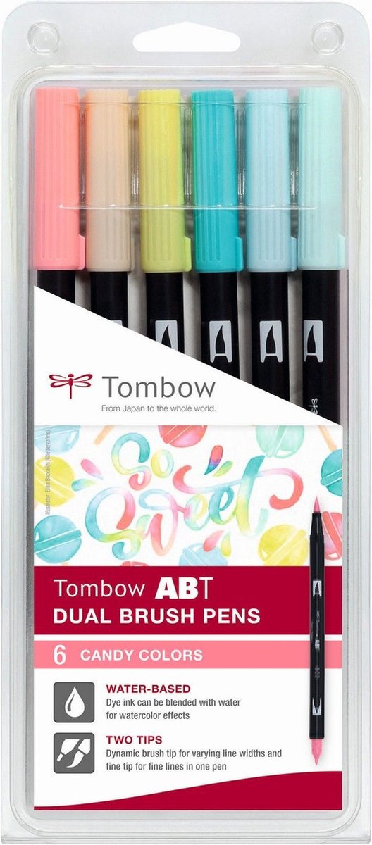Tombow ABT - Dual Brushpennen - Penseelstiften - Candy kleuren - 6 Stuks — afbeelding 8