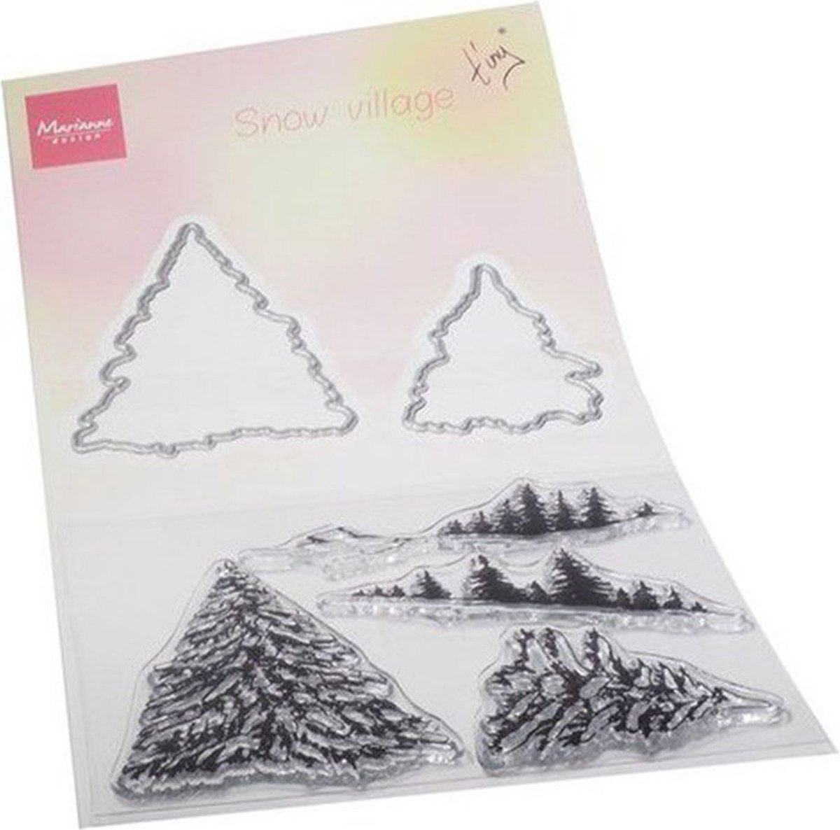 Marianne Design Clear stamps & die Tiny's sneeuwdorp
