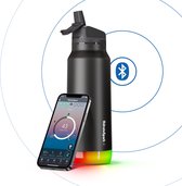 Bouteille d'eau intelligente Hidrate Spark Straw - Acier inoxydable - 946 ml - Éclairage LED - Zwart