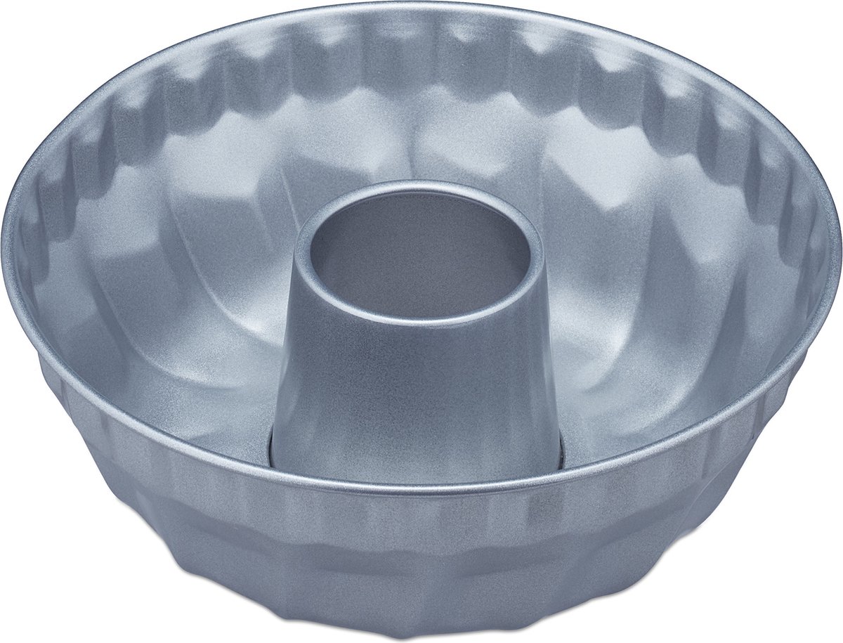 tulband bakvorm - antiaanbaklaag - Ø 25 cm - ronde cakevorm - staal - zilver