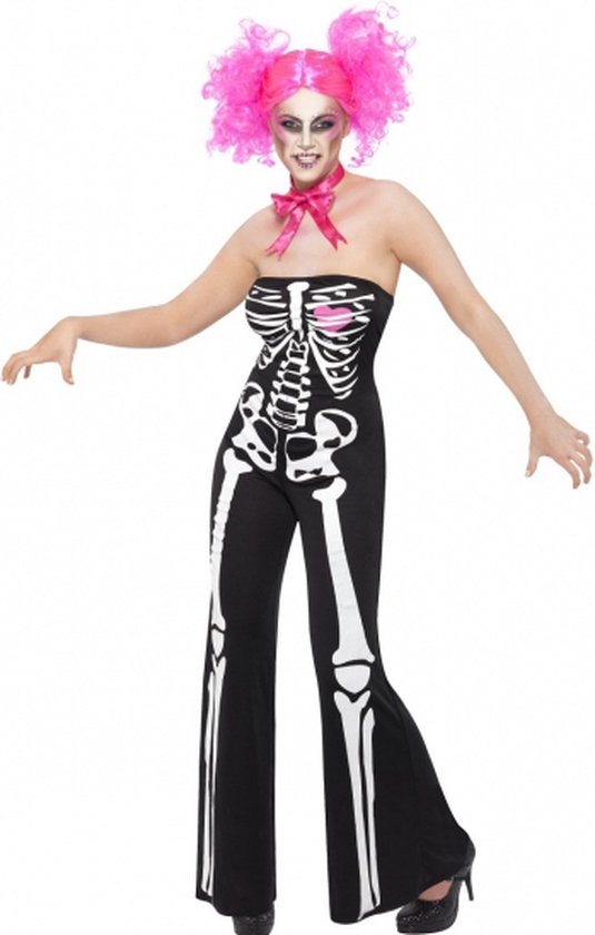 Halloween Skelet jumpsuit voor dames 36-38 (s)