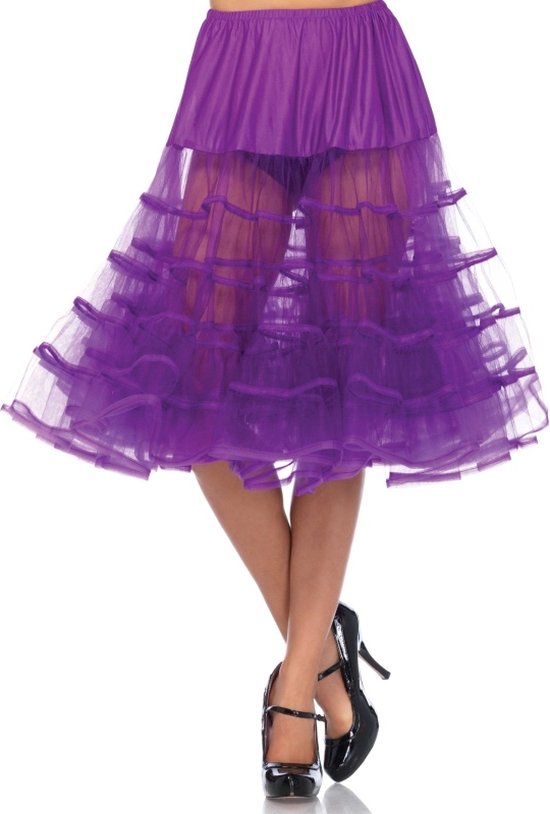 Halloween - Lange fel paarse petticoat voor dames