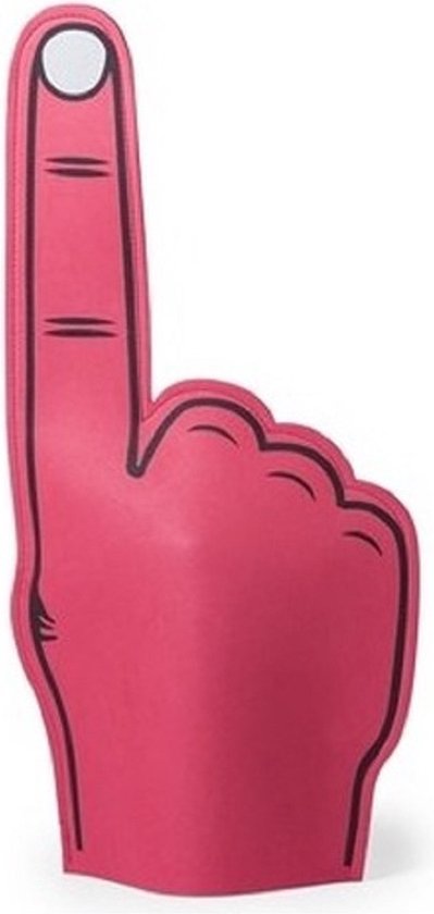Foam Hand met Wijzende Vinger - Rood - 25 x 50 cm - Schuimrubber - Supportershand, Fanartikel - Voor sportevenementen, feesten of optochten