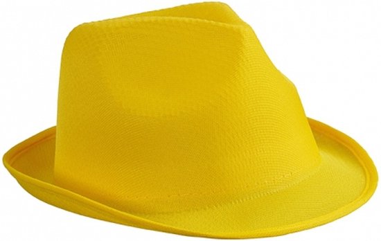 Eerder Arthur Conan Doyle wetenschapper Trilby feesthoedje geel voor volwassenen - Carnaval party verkleed hoeden |  bol.com