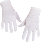 Witte verkleed handschoenen kort voor volwassenen - carnavalskleding accessoires - Sinterklaas/Kerstman etc