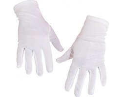 Witte verkleed handschoenen kort - volwassenen - carnavalskleding - Sinterklaas/Kerstman