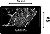 Placemat - Stadskaart - Barcelona - Plattegrond - Kaart - 45x30 cm - 6 stuks - Hittebestendig - Anti-Slip - Onderlegger - Afneembaar